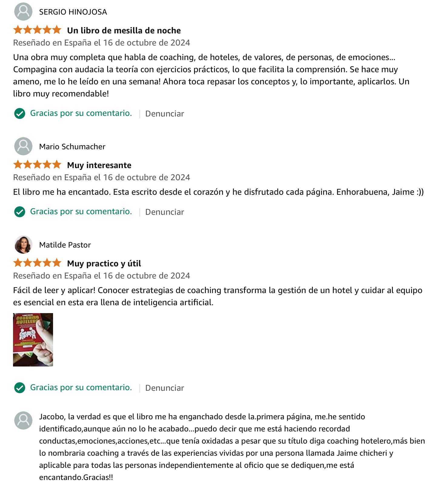 Opiniones sobre el gran libro del coaching hotelero de Jaime Chicheri 2